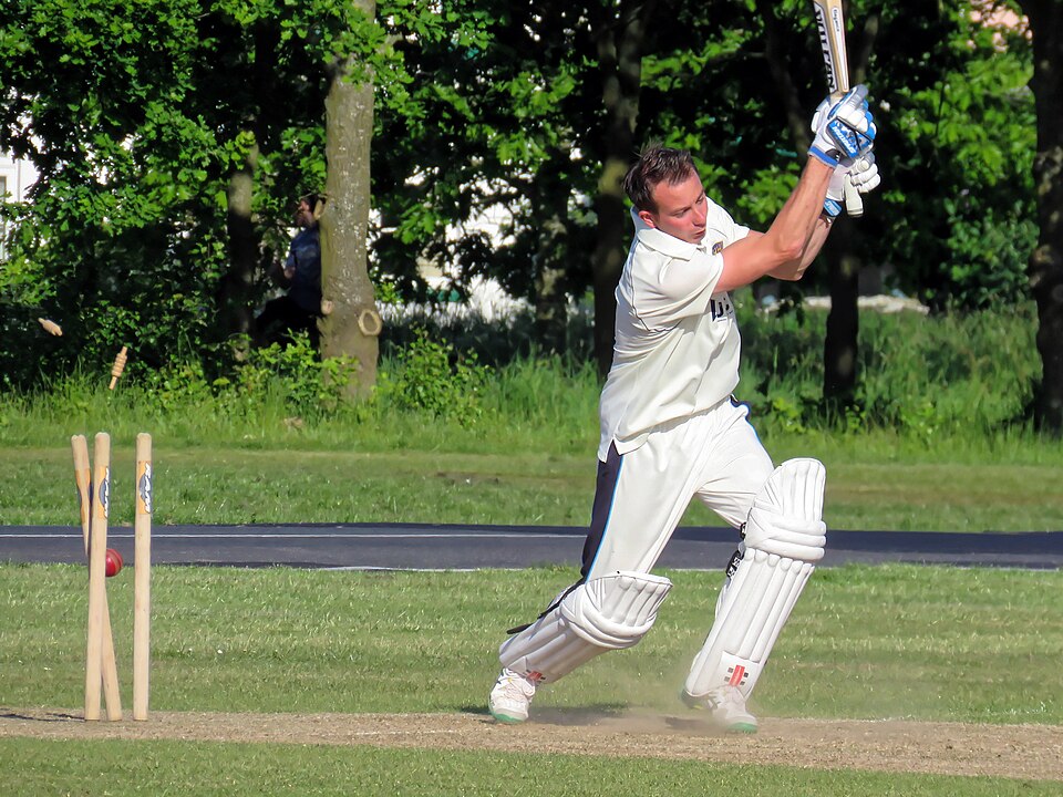 Cricket action during a T20 match
